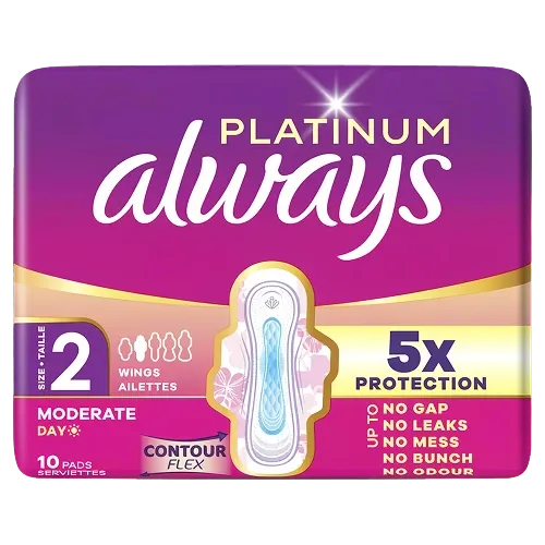 Always Serviettes Menstruelles Platinum Jour Flux Modéré