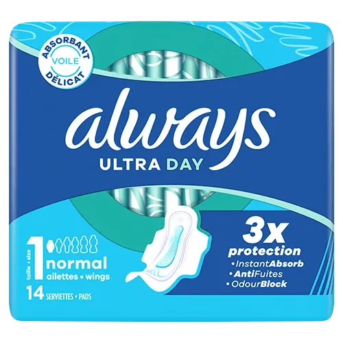 Always Ultra Normal (Taille 1) serviettes menstruelles avec ailettes