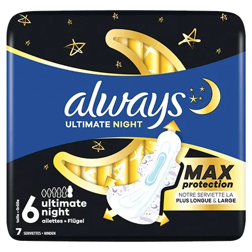 Always Ultimate Night (Taille 6) serviettes menstruelles de nuit avec ailettes