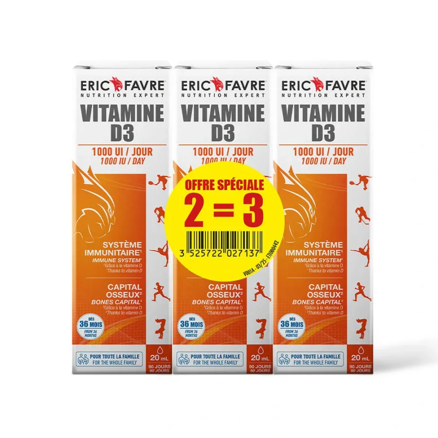 Vitamine D3 - Lot de 3