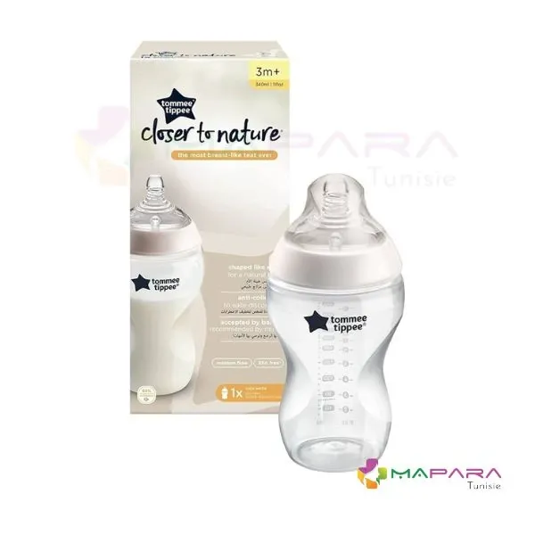 Tommee Tippee Closer To Nature Biberon Blanc 3M+ 340ml