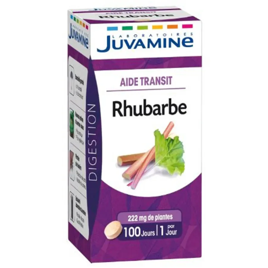 Juvamine Rhubarbe Aide Transit 100 Comprimes