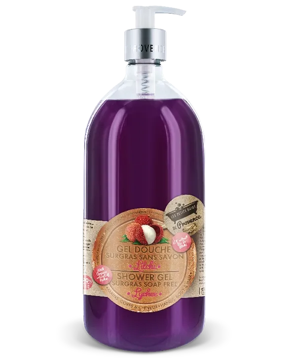Gel Douche surgras sans savon 1L Litchi