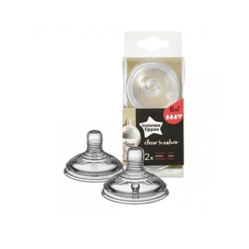 Tommee Tippee Closer To Nature 2 Tetines Preparation Epaisse 6M+