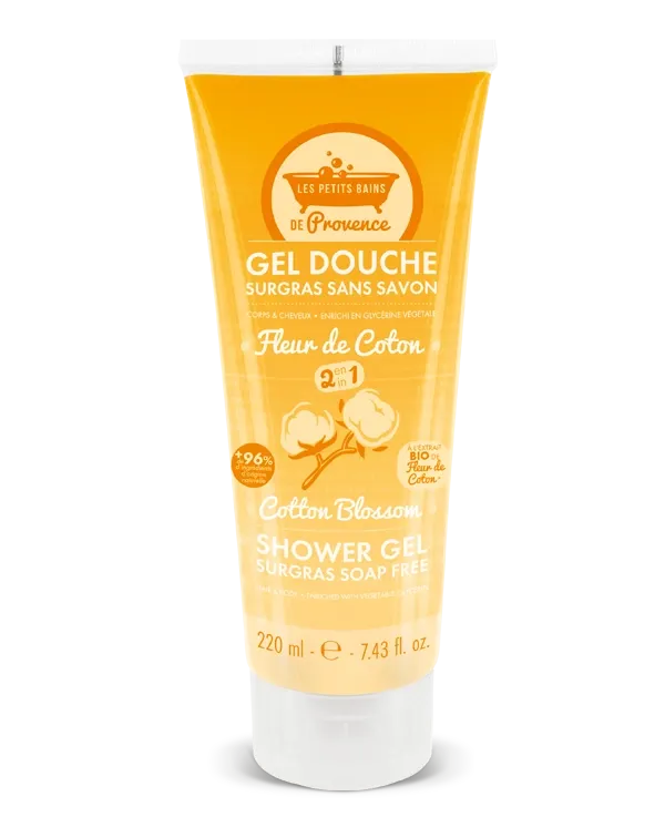 Tube Gel Douche surgras sans savon 220 ml Fleur de coton