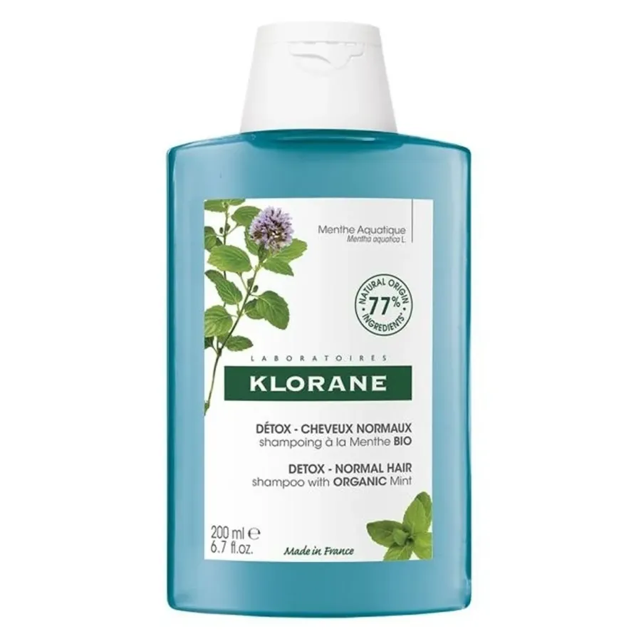 Klorane Shampooing Détox à la Menthe Aquatique Bio 200ml
