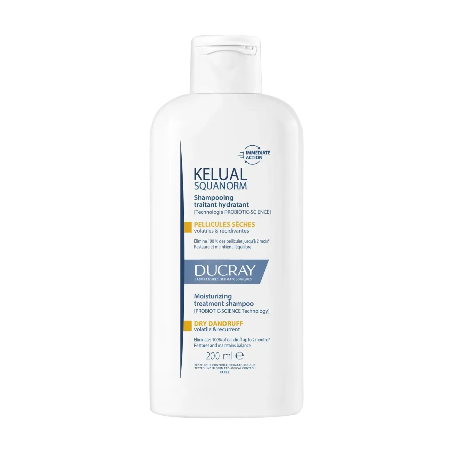 Ducray Kelual Squanorm Shampoing Traitant Hydratant Pellicules Sèches 200ml