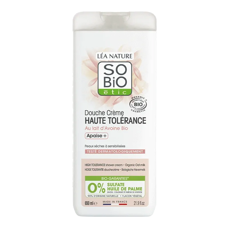 SO BIO Crème Douche Haute tolérance au lait d’Avoine bio 650 ml