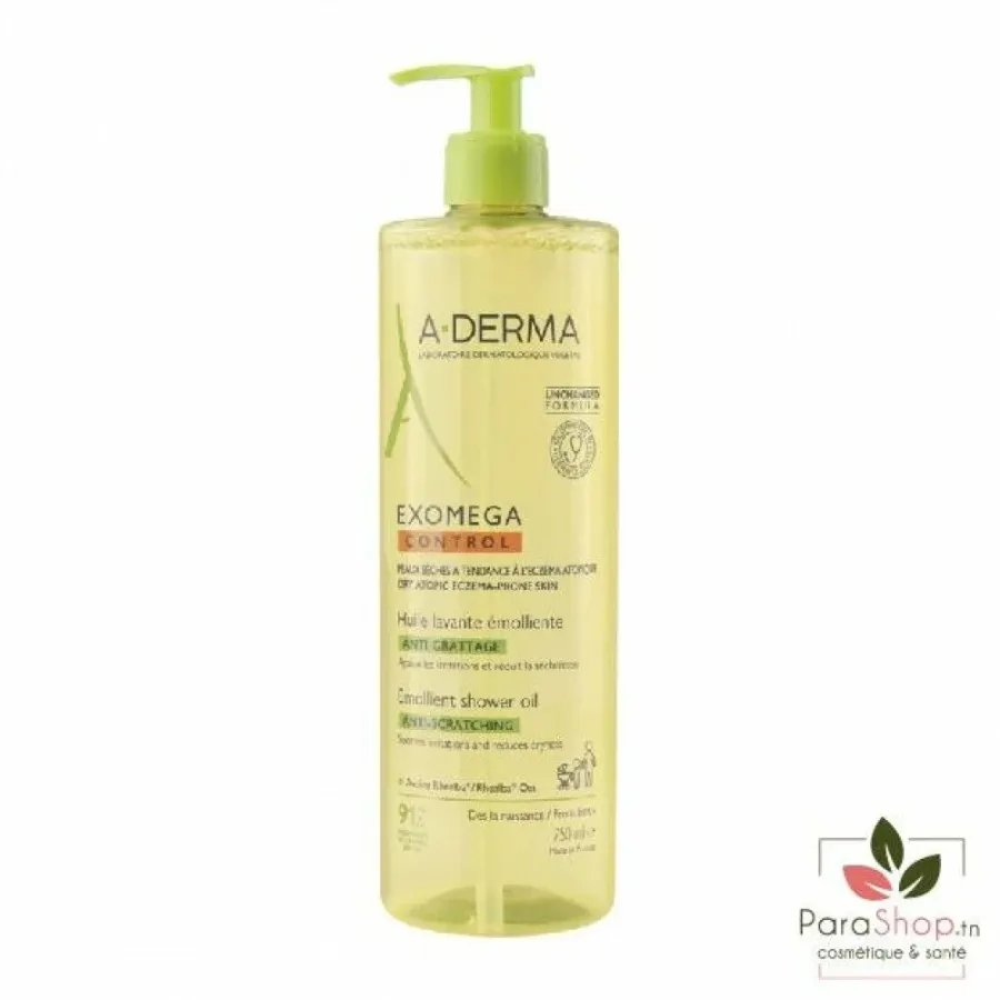 EXOMEGA CONTROL Huile lavante émolliente anti-grattage 500 ml