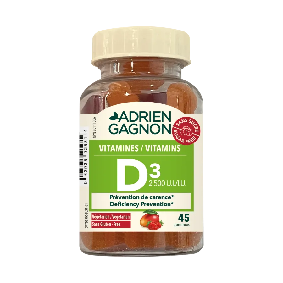 Vitamine D sans sucre 2500 UI