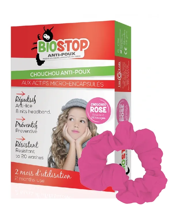 Chouchou anti-poux Rose