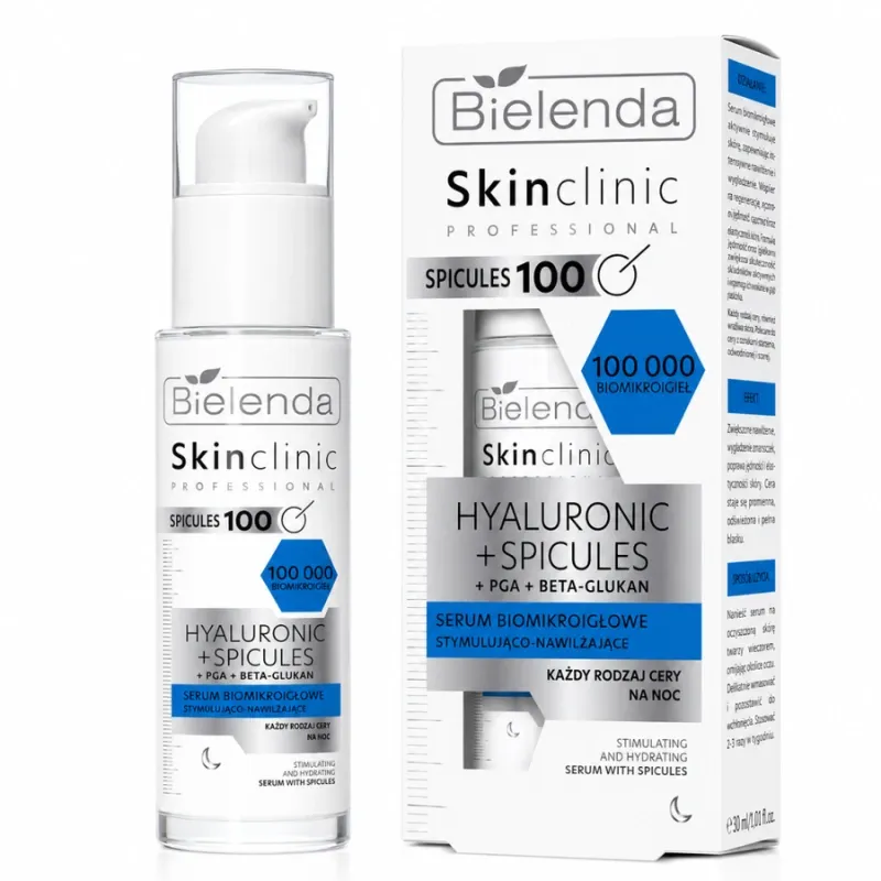BIELENDA Skin Clinic Professional Sérum Hydratant & Stimulant à L’Acide Hyaluronique Avec Spicules 30mL