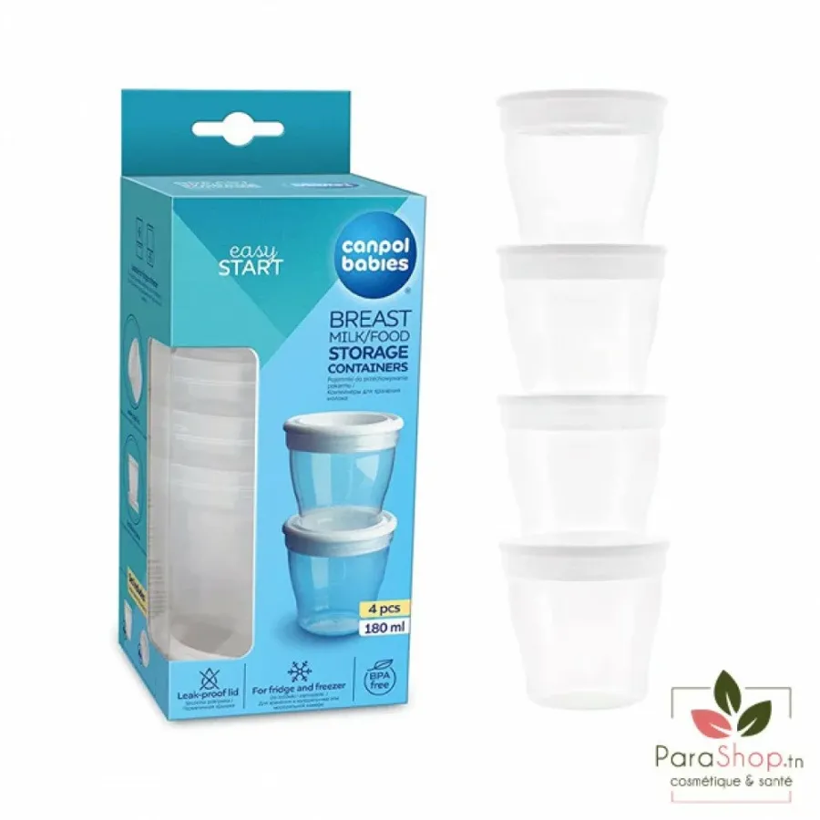 CANPOL BABIES 4 Pots de Conservation des Aliments 180ML - 12/204