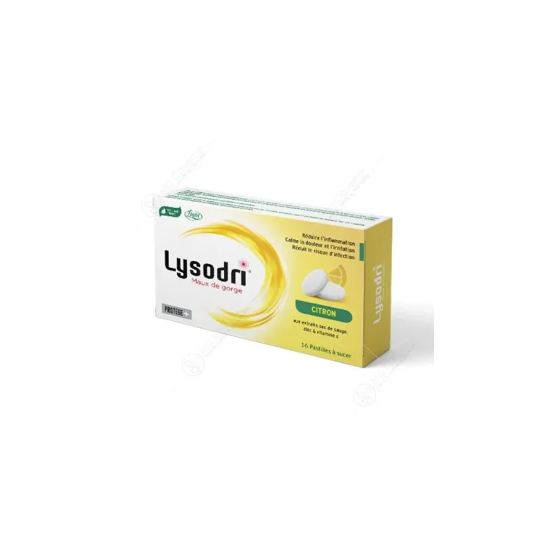 Lysodri maux de gorge 16 Pastilles à sucer Citron