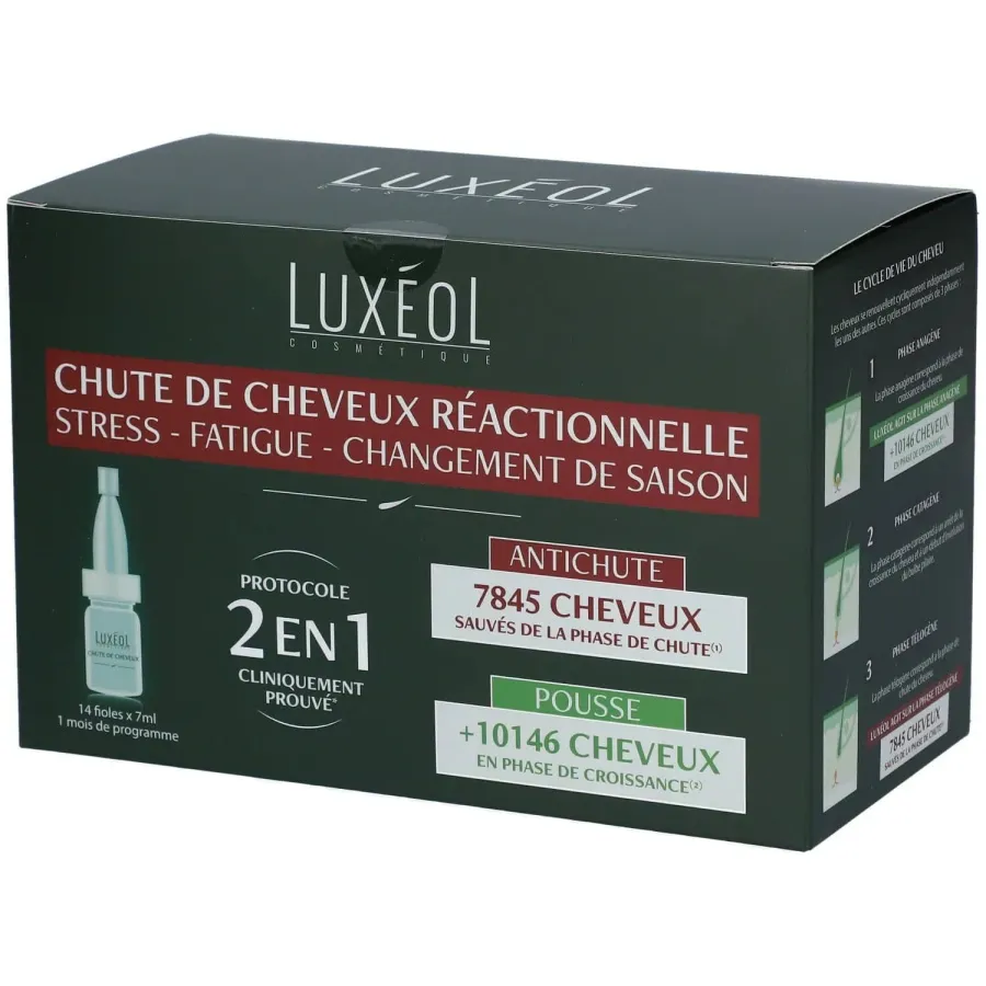 LUXEOL Chute de Cheveux Réactionnelle Protocole 2 en 1