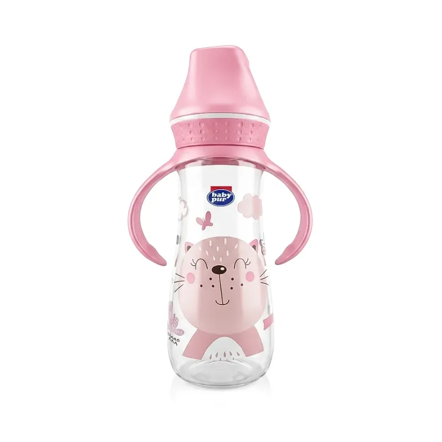 Baby Pur Biberon en Plastique Matte Avec Anse 250 ml Ref 72041
