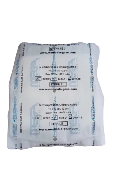 Compresse stérile 10*10cm Sachet de 5