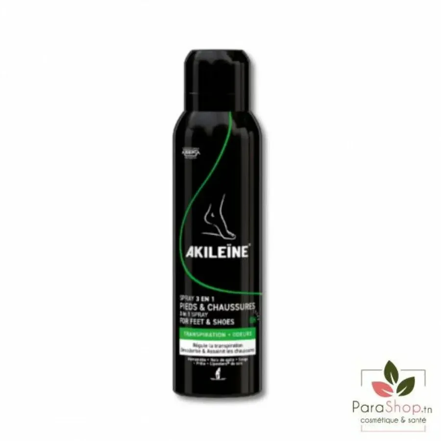 AKILEINE SPRAY NOIR 3EN1 PIEDS ET CHAUSSURES 150ML