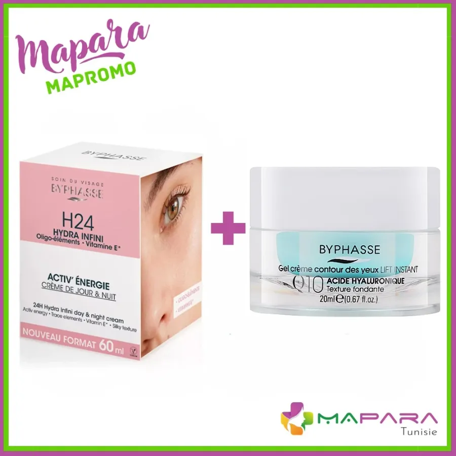 Byphasse Soin Hydratant + Contour des Yeux Q10 (-50%)