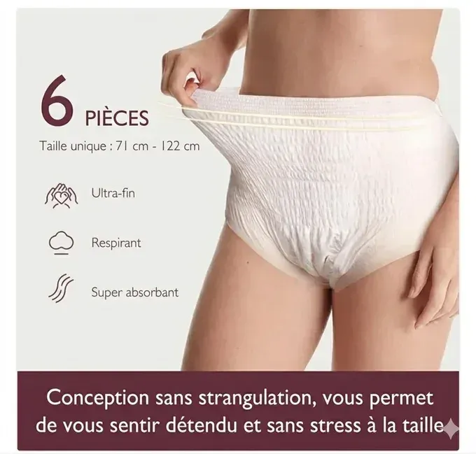 MOMCOZY CULOTTES POSTPARTUM JETABLES ANTI-FUITE 3D PAD INTÉGRÉ