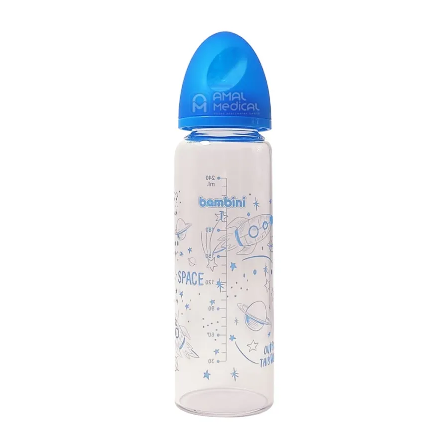 Bambini - Biberon en verre - Tétine en silicone - 240ml