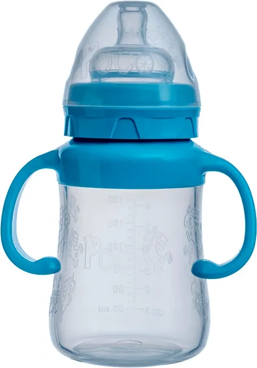 POCOBaby Biberon Silicone Bleu,180ml