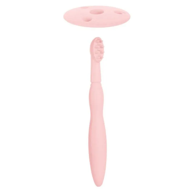 Canpol Brosse à dents en silicone "Rose"