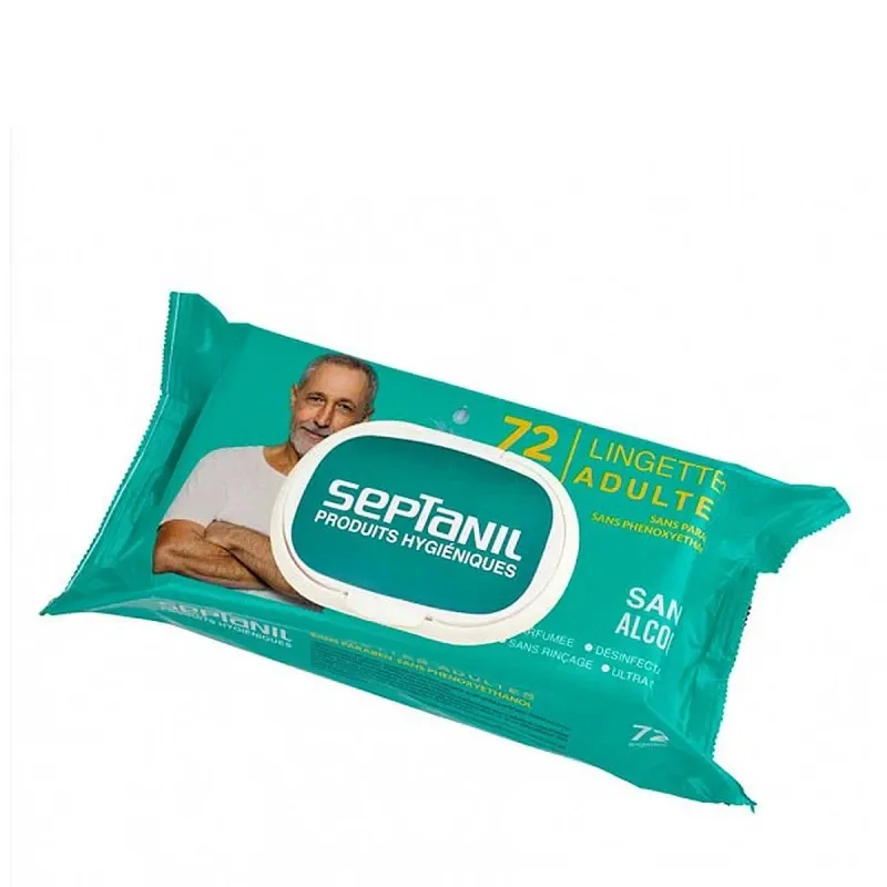 Lingettes Adultes - Septanil - 72 Lingettes