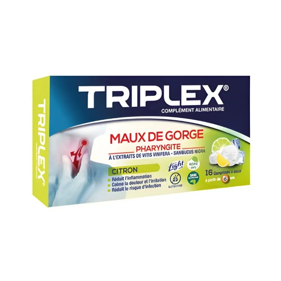 Triplex Maux de Gorge Citron B/16 Comprimés