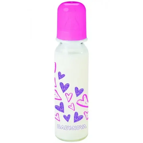 Baby Nova Biberon en Verre 240 ml Decore 0-24 Mois