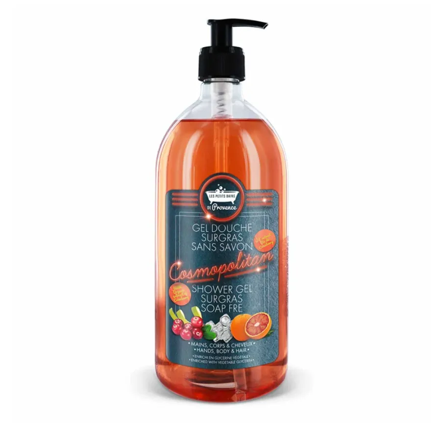 Gel douche cocktail Cosmopolitan - Les Petits Bains de Provence - 1litre