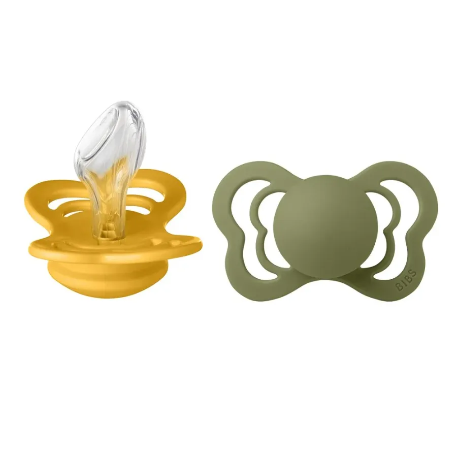 BIBS Supreme 2 Sucettes Taille 1 Honey Bee – Olive 0 à 6 mois