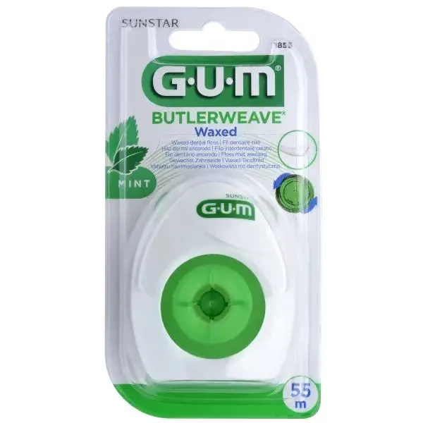 GUM Fil Dentaire Bulterweave Cire Menthole 1855