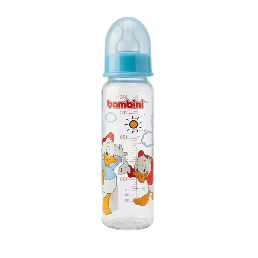 Bambini Biberon en Verre 1 mois 240ml Bleu