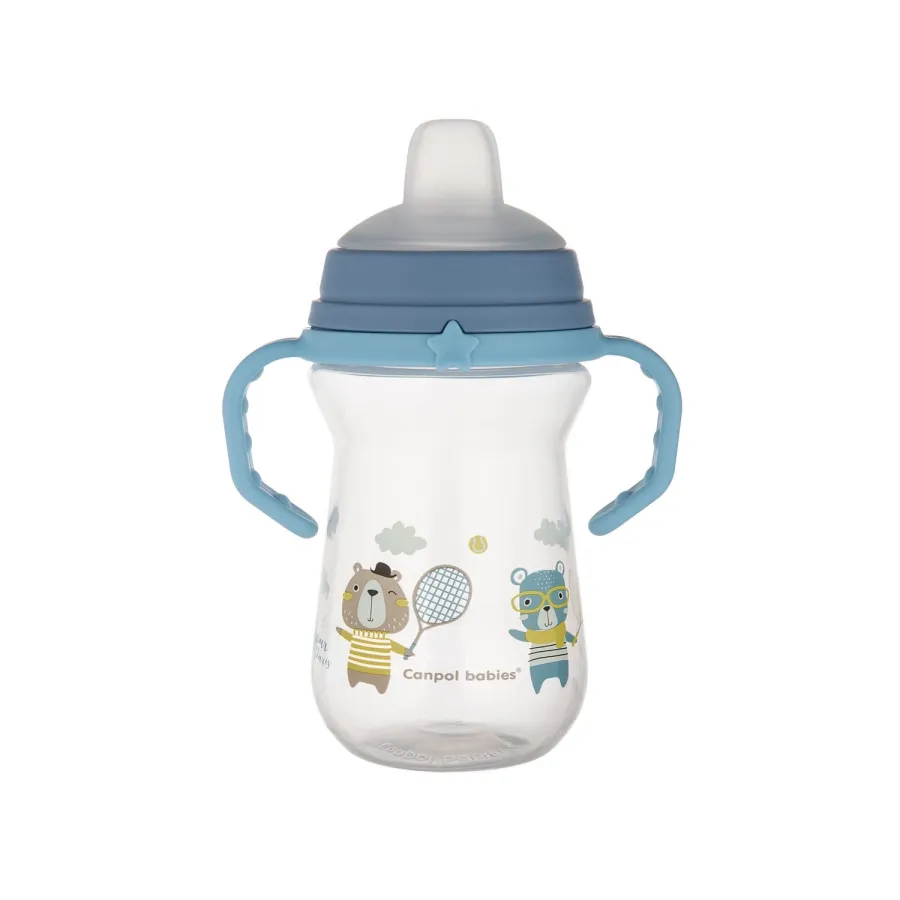 Canpol Tasse Bébé avec Bec en Silicone FirstCup 56/613_blu 250ml