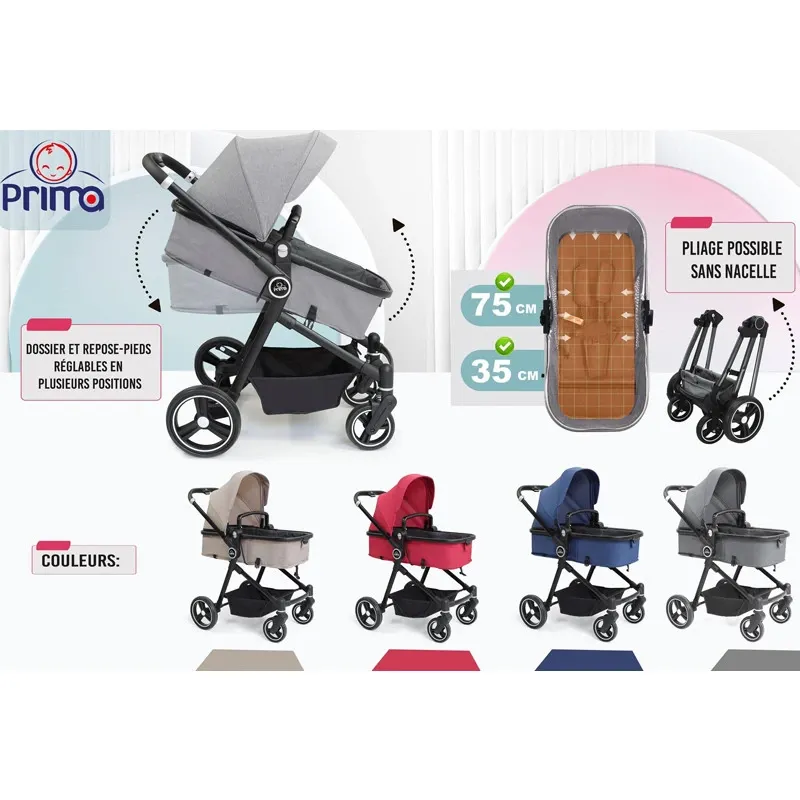 Prima Baby Poussette bébé AMELIA Beige
