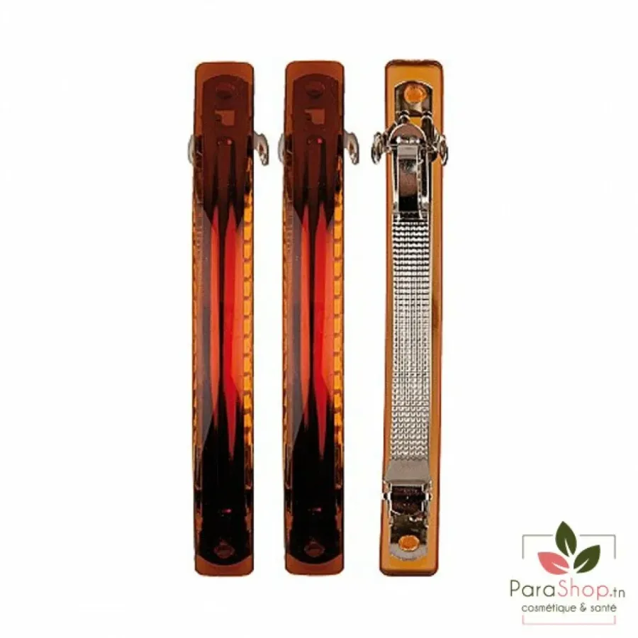 TITANIA 3 Barrettes Marrons 11x1.5CM - 7854B