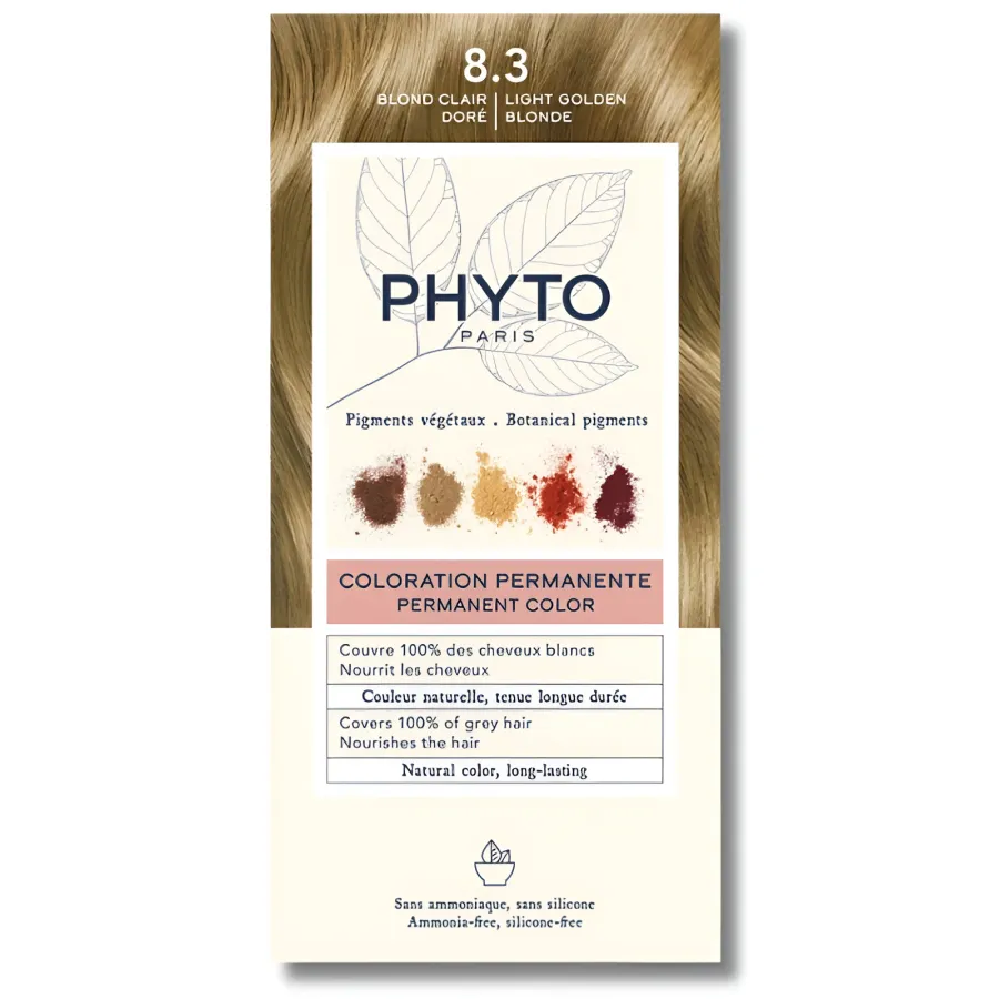 PHYTO PHYTOCOLOR - COLORATION PERMANENTE BLOND CLAIR DORE 8.3