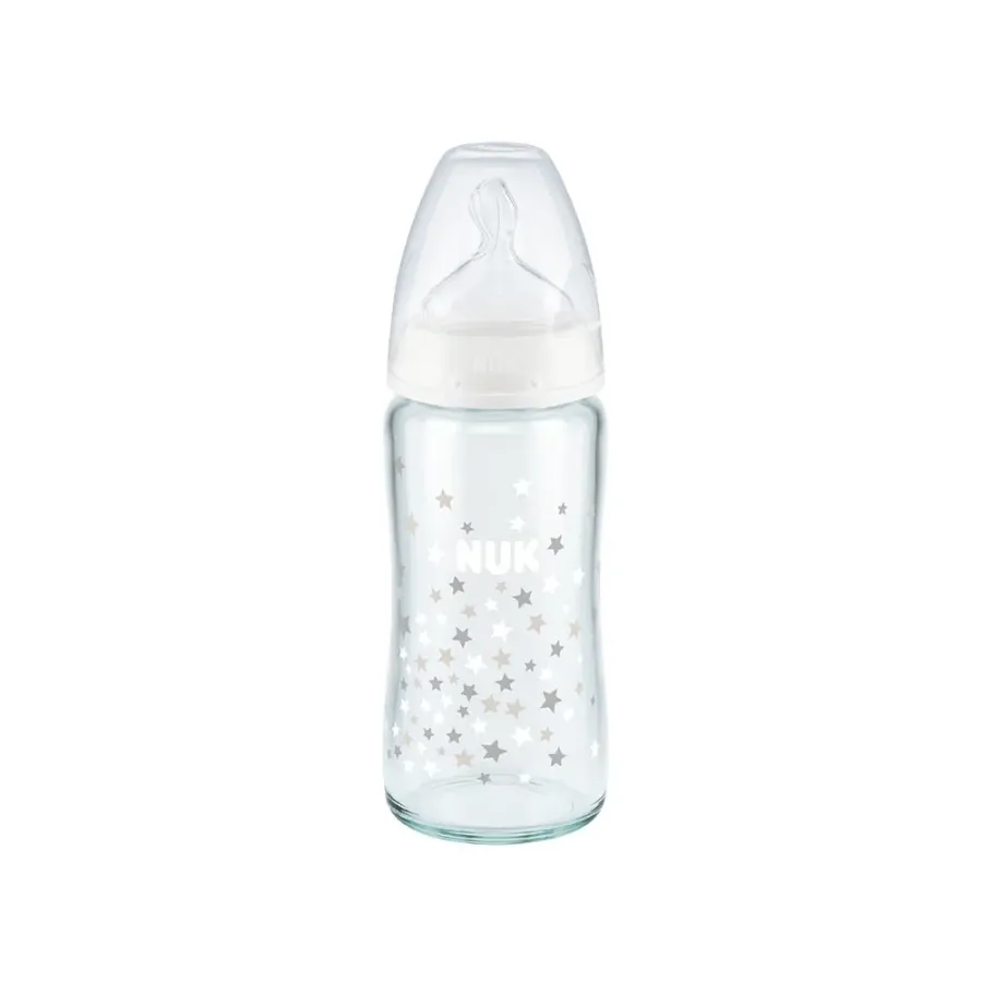 NUK FIRST CHOICE+ Biberon Temperature Control en Verre Blanc 240ml