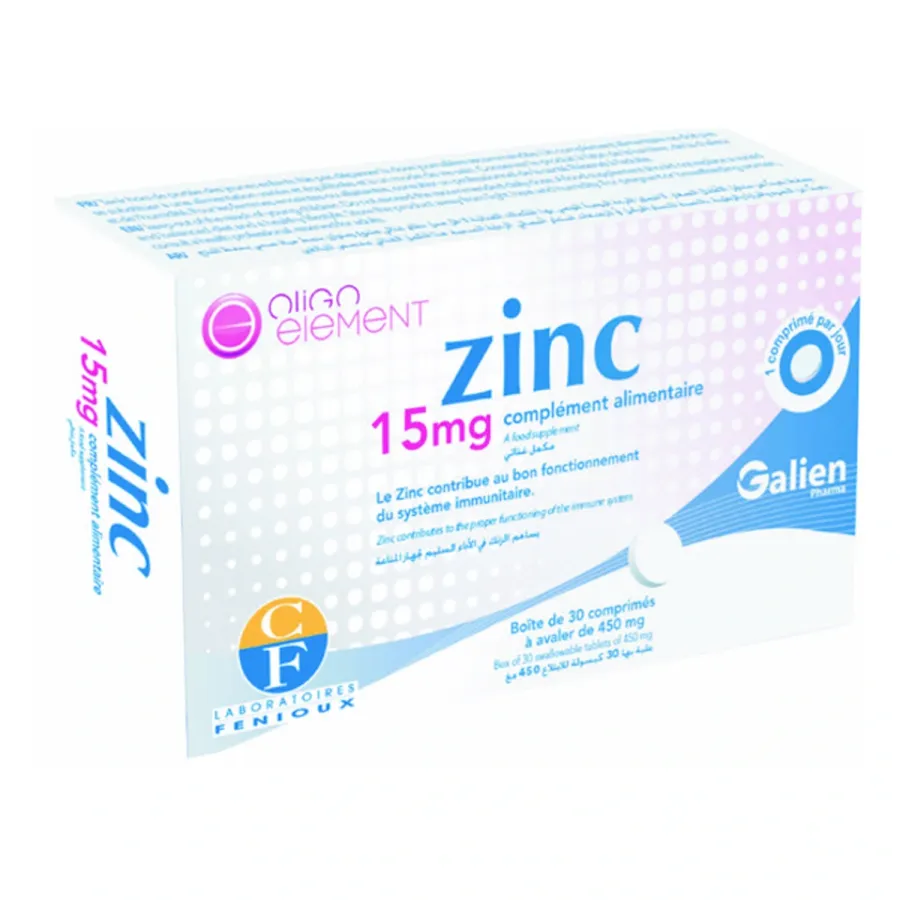 Galien Zinc 15mg 30 Comprimes