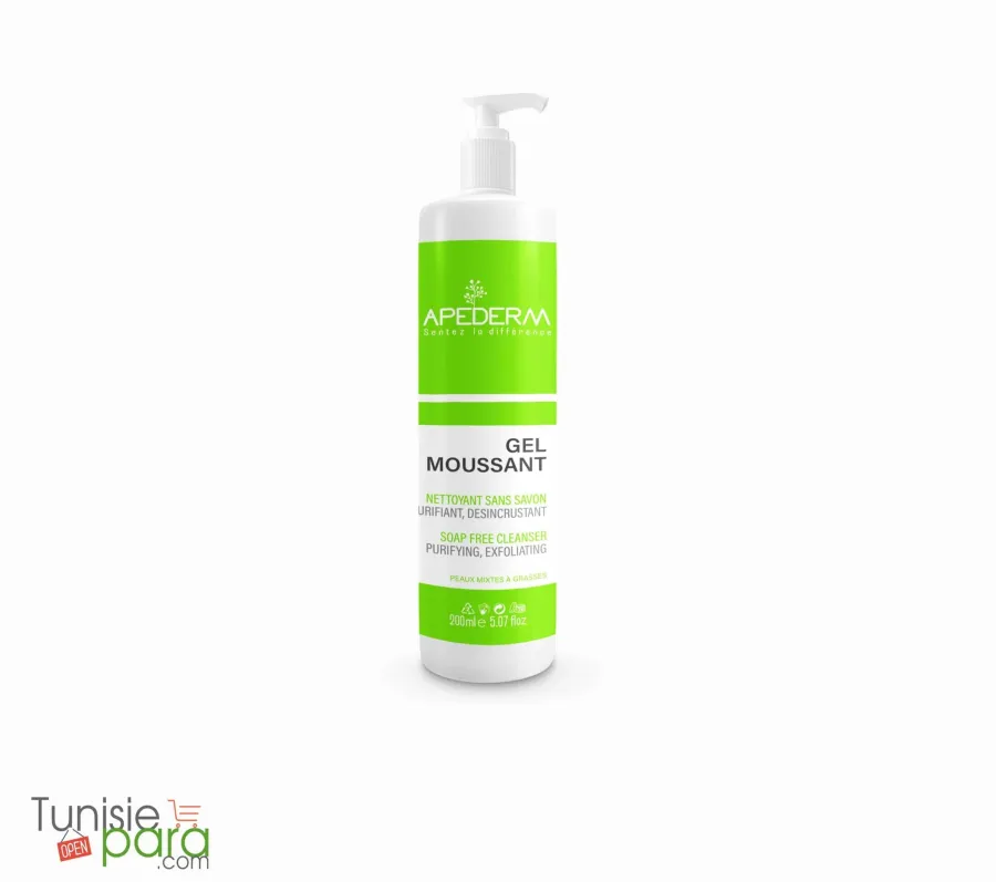 APEDERM gel moussant peau mixte a grasse 250ml