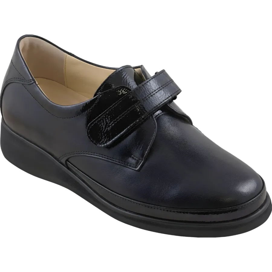 Chaussures de confort femme Marcella Velcro diabétique noir