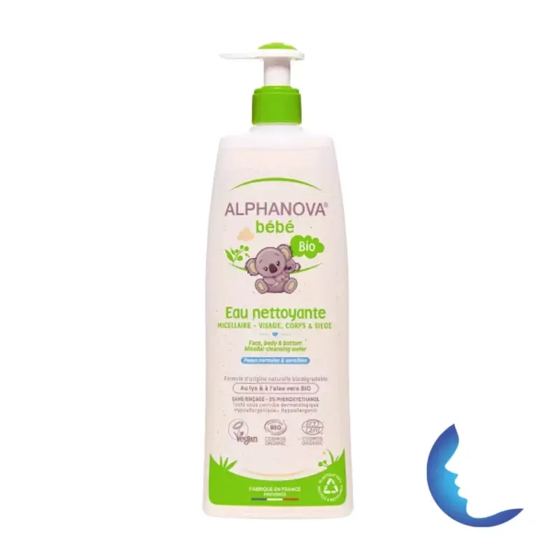 Alphanova Bébé Bio Eau Nettoyante Micellaire Visage Et Corps, 500ml