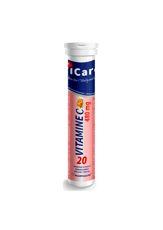 Pharmacare vicare vitamine C 480MG A Croquer Boite 20