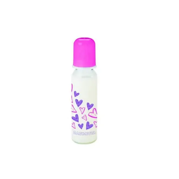 BABY NOVA biberon en verre stars rose 125ml