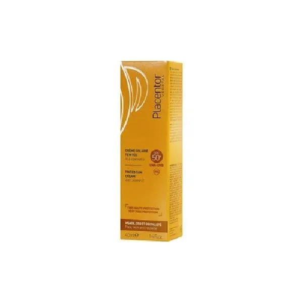 Placentor Végétal Crème Solaire teinte au Panthenol SPF50, 40ml