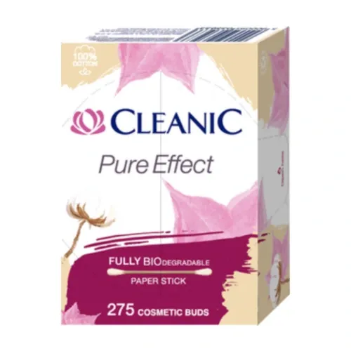 CLEANIC PURE EFFECT COTONS TIGES COSMETIQUES EN PAPIER BIODEGRADABLE 275 PIECES