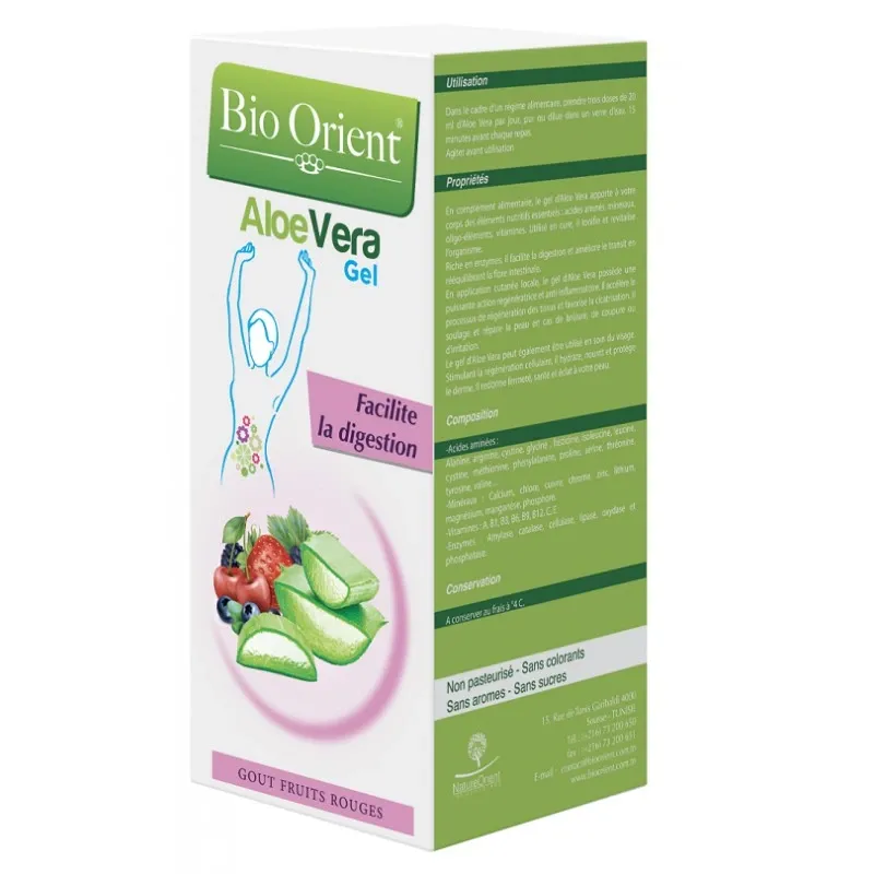 BIO ORIENT Gel Aloe Vera Gout Fruit Rouge,250ml