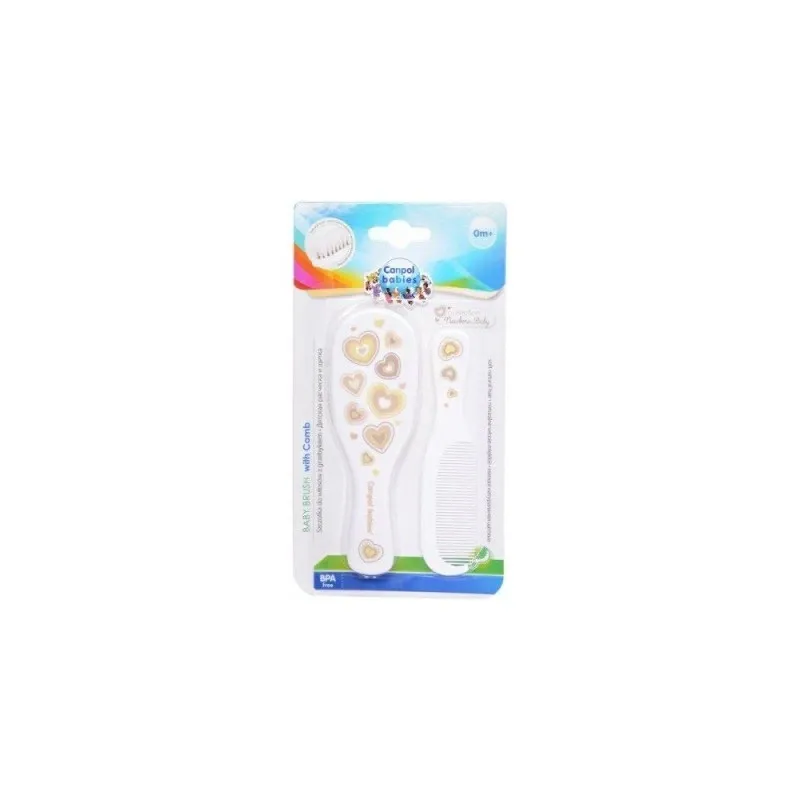 CANPOL Set Brosse+Peigne Blanc