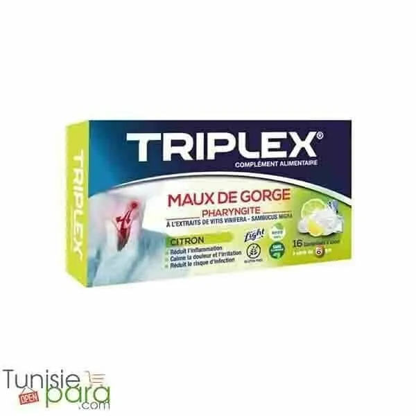 Triplex maux de gorge Citron comprimé à sucer 16cp